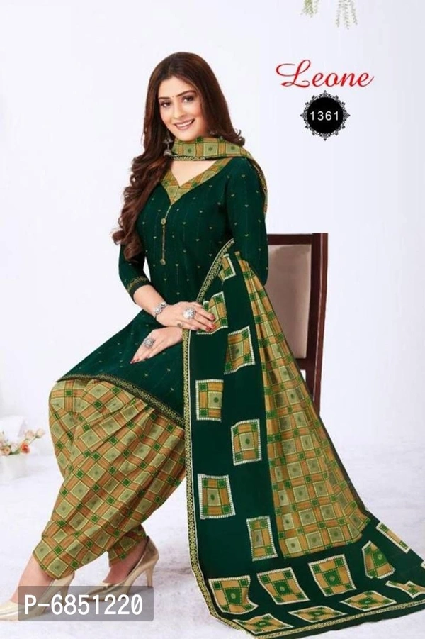 Womens Traditional American Crepe Printed Unstitched Salwar Suit with Dupatta Set - 9886446, Free Size, P-6851220