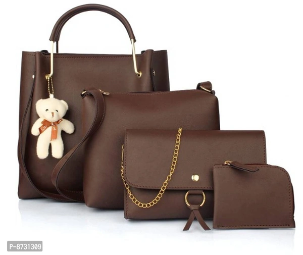 Classy Women Handbag Combo (Set Of 4) Brown - P-8731309, 9886446