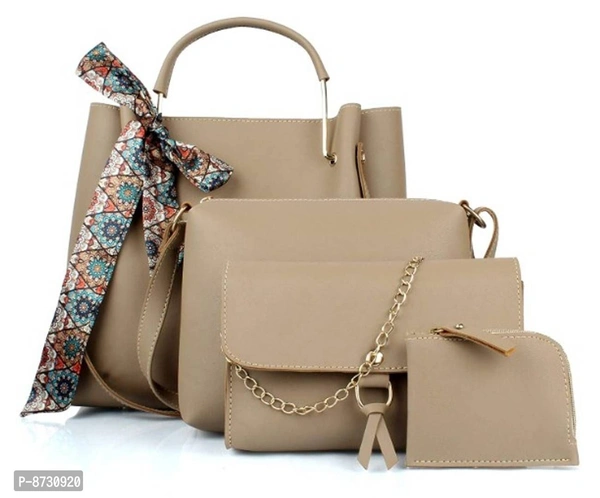 Classy Women Handbags Combo (Set Of 4) Beige - P-8730920, 9886446