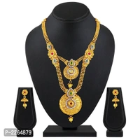 Traditional Jalebi Design Gold Plated Set Of 3 Matinee Necklace Set Combo - P-2264879, 9886446