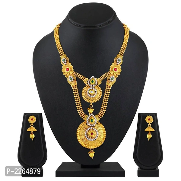 Traditional Jalebi Design Gold Plated Set Of 3 Matinee Necklace Set Combo - P-2264879, 9886446