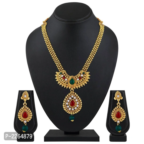 Traditional Jalebi Design Gold Plated Set Of 3 Matinee Necklace Set Combo - P-2264879, 9886446