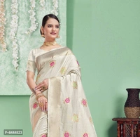 Triveni Sarees Pure Silk Silver Woven Design Saree With Blouse Piece For Women - P-8444523, 9886446