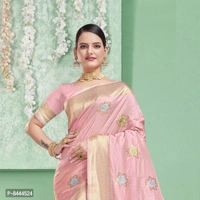 Triveni Sarees Pure Silk Pink Woven Design Saree With Blouse Piece For Women - 9886446, P-8444524