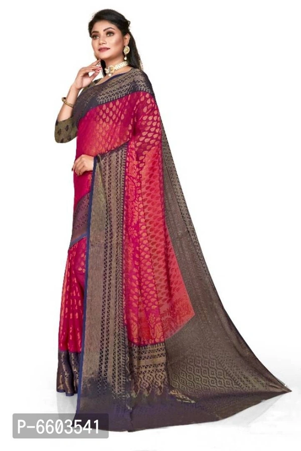 Beautiful Brasso Saree with Blouse piece - P-6603541, 9886446