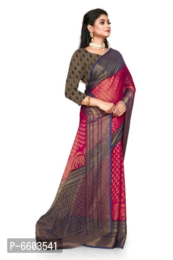 Beautiful Brasso Saree with Blouse piece - P-6603541, 9886446