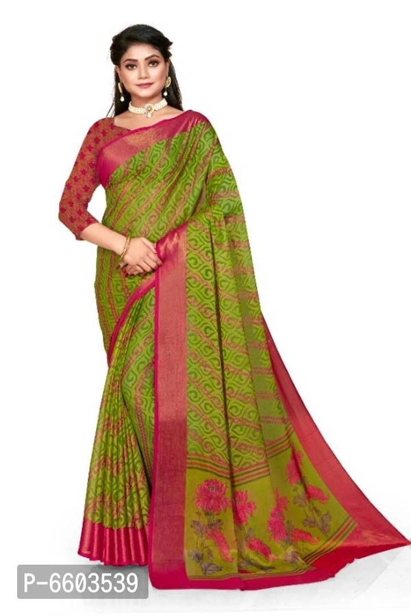 Beautiful Brasso Saree with Blouse piece - P-6603539, 9886446