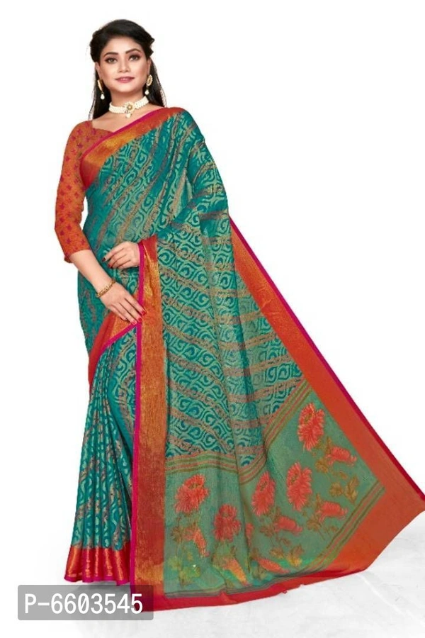 Beautiful Brasso Saree with Blouse piece - P-6603545, 9886446