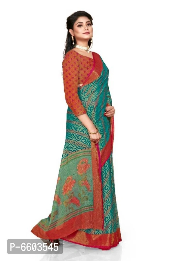 Beautiful Brasso Saree with Blouse piece - P-6603545, 9886446