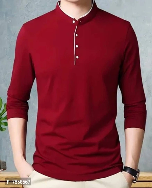 Stylish Men Henley Neck T-shirt - P-7850567, 9886446, M
