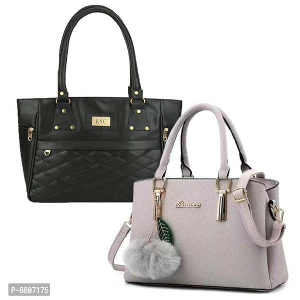 Stylish Fashionable PU Handbags Combo For Women Pack Of 2 - P-8807175, 9886446
