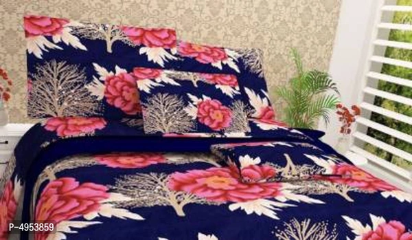 Trendy Attractive Microfiber 1 Bedsheet + 2 Pillowcovers - Double, 9886446, P-4953895