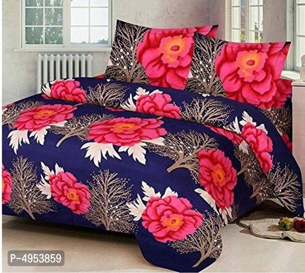 Trendy Attractive Microfiber 1 Bedsheet + 2 Pillowcovers - Double, 9886446, P-4953895