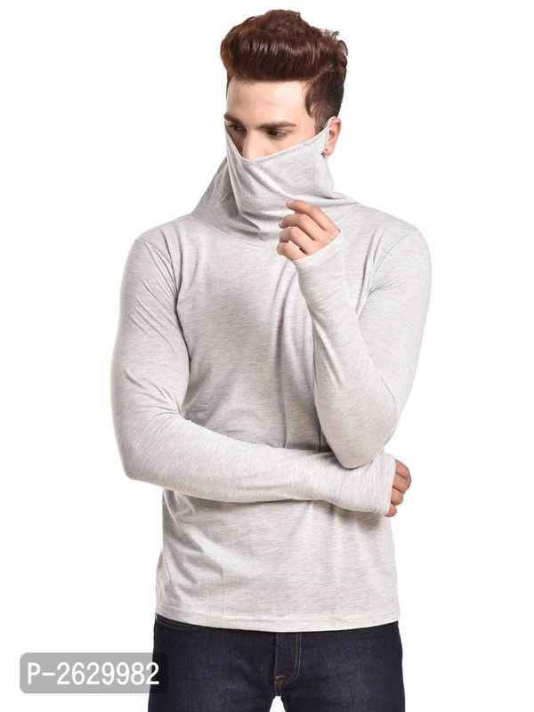 Pause Silver Cotton Solid High Neck T ShirtSize:  - 9886446, P-2629982, M