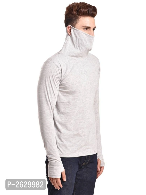 Pause Silver Cotton Solid High Neck T ShirtSize:  - 9886446, P-2629982, M