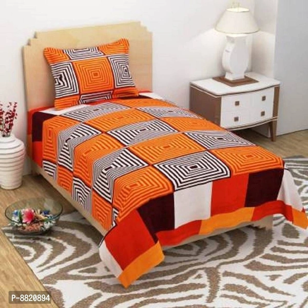 New Polycotton Single Bed Bedsheet with 1 Pillow Cov - 9886446, Single, P-8820894
