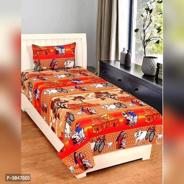 Trendy Polycotton bedsheet with 1 Pillowcover - P-9047665, Single