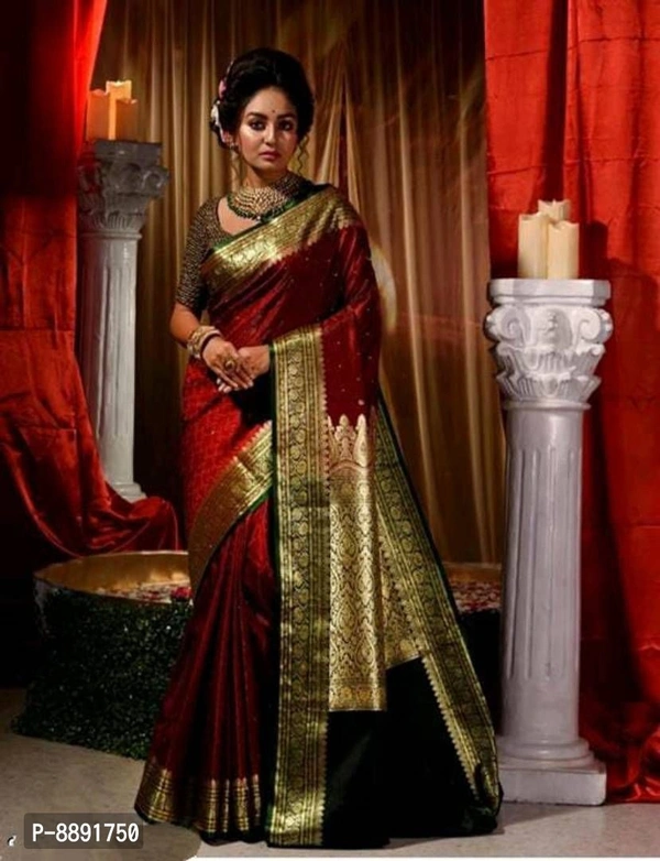 Banarasi Satin Tanchoi Stone Work Sarees with Blouse Piece - P-8891750
