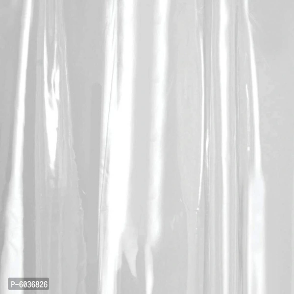 PVC Classic AC Transparent Curtain - 2 Curtain with 16 Hooks (Transparent, 4.5 X 9 ft or 54 X 108 Inches) - P-6036826