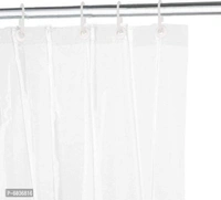 PVC Classic AC Transparent Curtain - 2 Curtain with 16 Hooks (Transparent, 4.5 X 8 ft or 54 X 96 Inches) - P-6036816