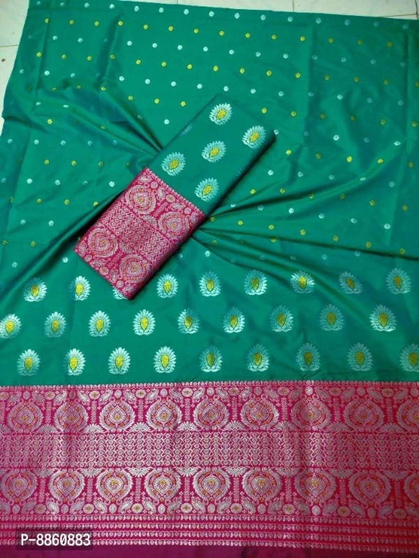 Classic Art Silk Jacquard Saree With Blouse Piece - P-8860883