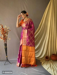 Women Pure Banarasi Silk Patola Saree With Blouse Piece - P-6569259