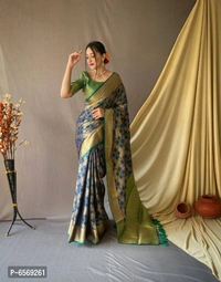 Women Pure Banarasi Silk Patola Saree With Blouse Piece - P-6569261
