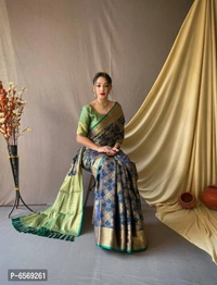 Women Pure Banarasi Silk Patola Saree With Blouse Piece - P-6569261