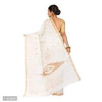 Raj Saree House Women's Traditional Pure Cotton Bengali Handloom Tant Saree - Print Work, Without Blouse Piece (Off- White) - P-8238307, 5.5 meters