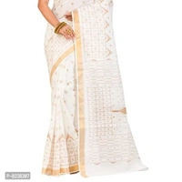 Raj Saree House Women's Traditional Pure Cotton Bengali Handloom Tant Saree - Print Work, Without Blouse Piece (Off- White) - P-8238307, 5.5 meters