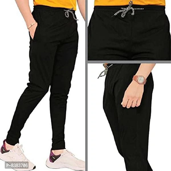 KAFF Men's Slim Fit Polyester Blend Track Pant (POLY BLEND DRY FIT TRACK PANT_Black, Light Grey_XL) - XL, P-8383706