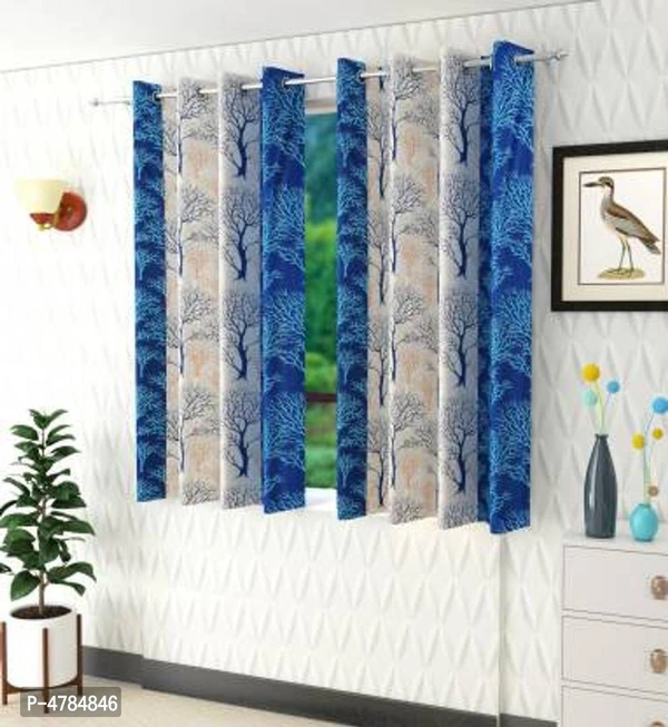 Set Of 2 Polyester Printed Window Curtains - P-4784846
