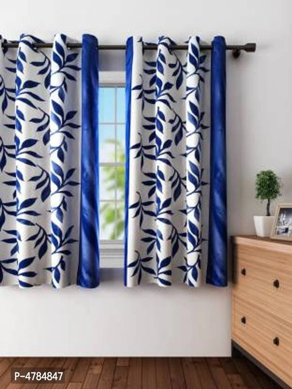 Set Of 2 Polyester Printed Window Curtains - P-4784847