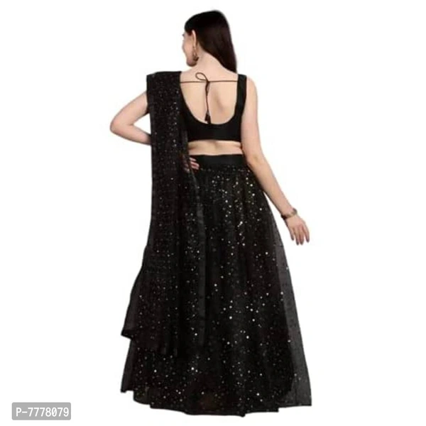 Drashti Villa Women's Embellished, Self Design Semi Stitched Lehenga Choli (Black) - P-7778079