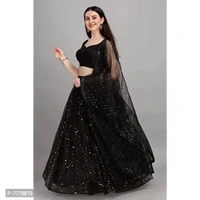 Drashti Villa Women's Embellished, Self Design Semi Stitched Lehenga Choli (Black) - P-7778079