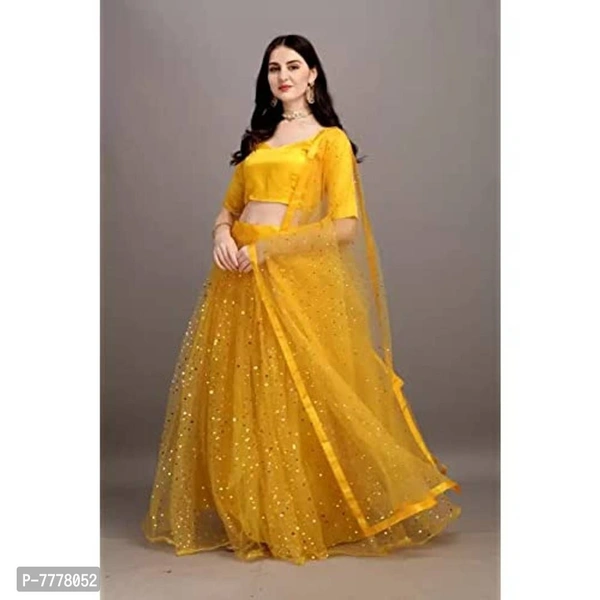 Drashti Villa Women's Embellished, Self Design Semi Stitched Lehenga Choli (Yellow) - P-7778052