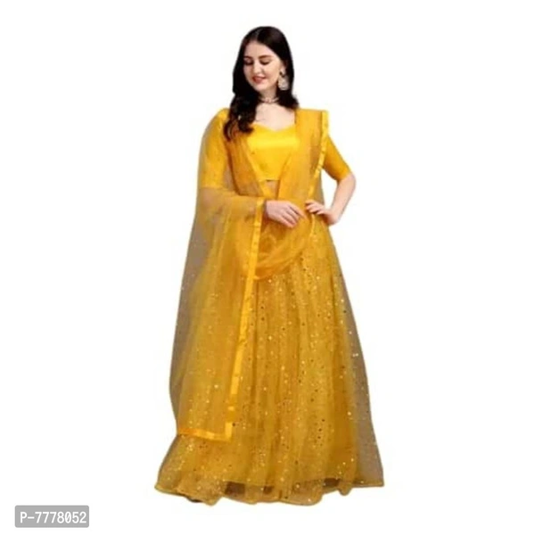 Drashti Villa Women's Embellished, Self Design Semi Stitched Lehenga Choli (Yellow) - P-7778052