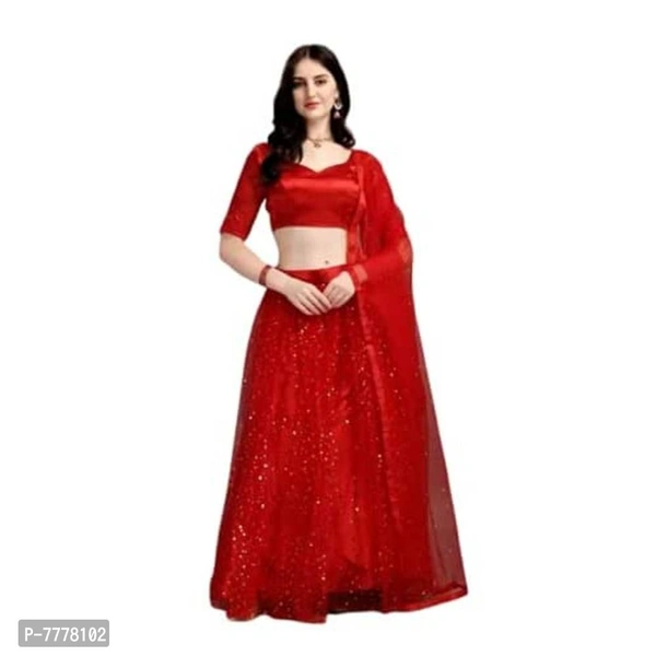 Drashti Villa Women's Embellished, Self Design Semi Stitched Lehenga Choli (Red) - P-7778102