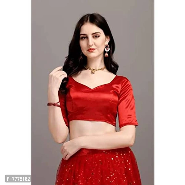 Drashti Villa Women's Embellished, Self Design Semi Stitched Lehenga Choli (Red) - P-7778102