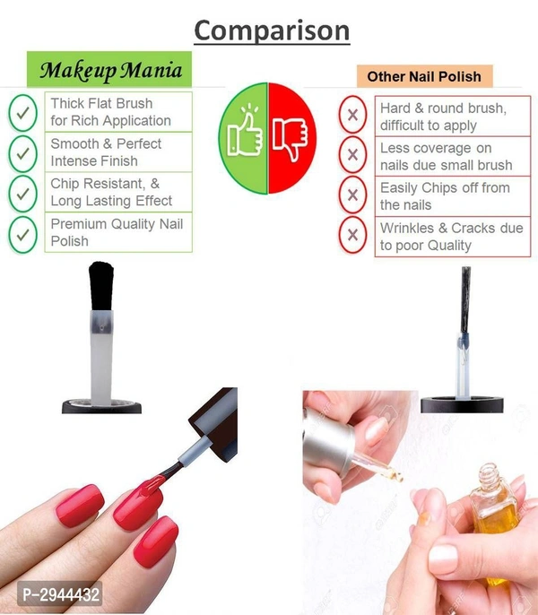 HD Colors Nail Polish Set Of 12 Pieces, Perfect Gift For Girls (Purple, Silver, Turquoise, Golden, Bright Pink, Red, Sea Green, White Base, Black, Light Orange, Coral Red, Blue) - P-2944432