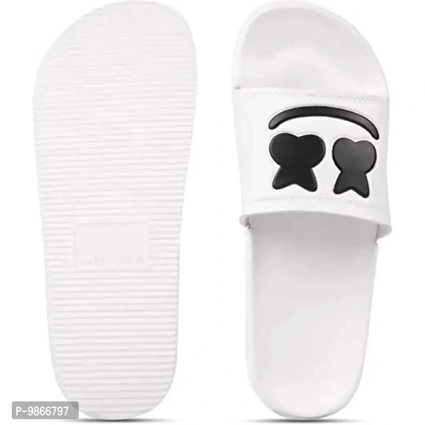 MSDIAN Sliders for Men, Boys | Comfortable|Lightweighted House Slippers (GUDDA WHT) - P-9866797, Uk6