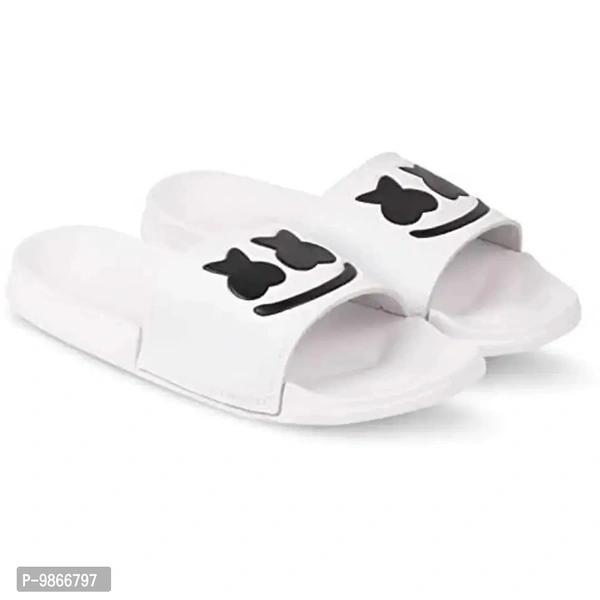 MSDIAN Sliders for Men, Boys | Comfortable|Lightweighted House Slippers (GUDDA WHT) - P-9866797, Uk6