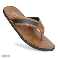 Elite Beige Synthetic Leather Self Design Slippers For Men - P-7446590, Uk8
