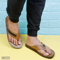 Elite Beige Synthetic Leather Self Design Slippers For Men - P-7446590, Uk8