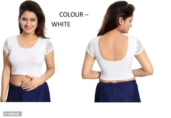 New Cotton Spandex Solid Blouse For Women - P-3200438, Free Size