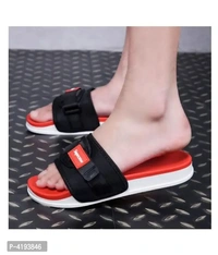Trendy Red and Black PVC Sliders for Men - P-4193846, Uk7