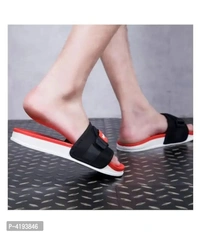 Trendy Red and Black PVC Sliders for Men - P-4193846, Uk7