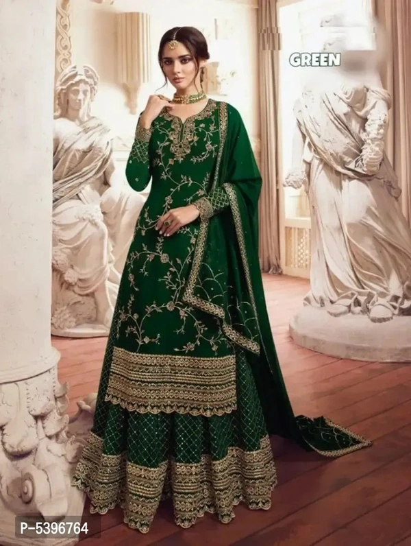 Presenting latest collections of Faux Georgette Embroidered Dress Material with Dupatta - P-5396764