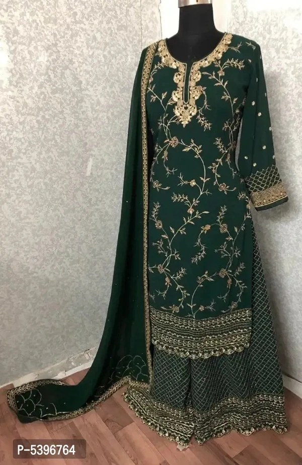 Presenting latest collections of Faux Georgette Embroidered Dress Material with Dupatta - P-5396764