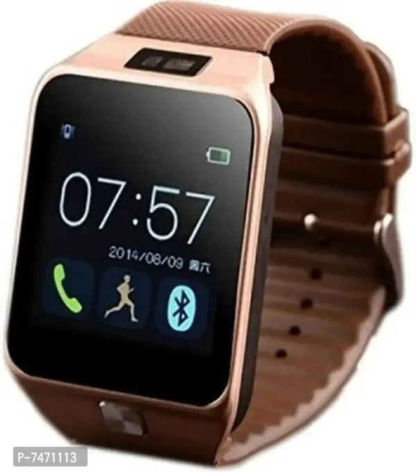 DZ09 Smartwatch Smartwatch (Brown Strap, Regular) - P-7471113, Free Size